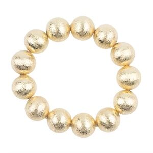 14K Gold Textured Bead stretch bracelet